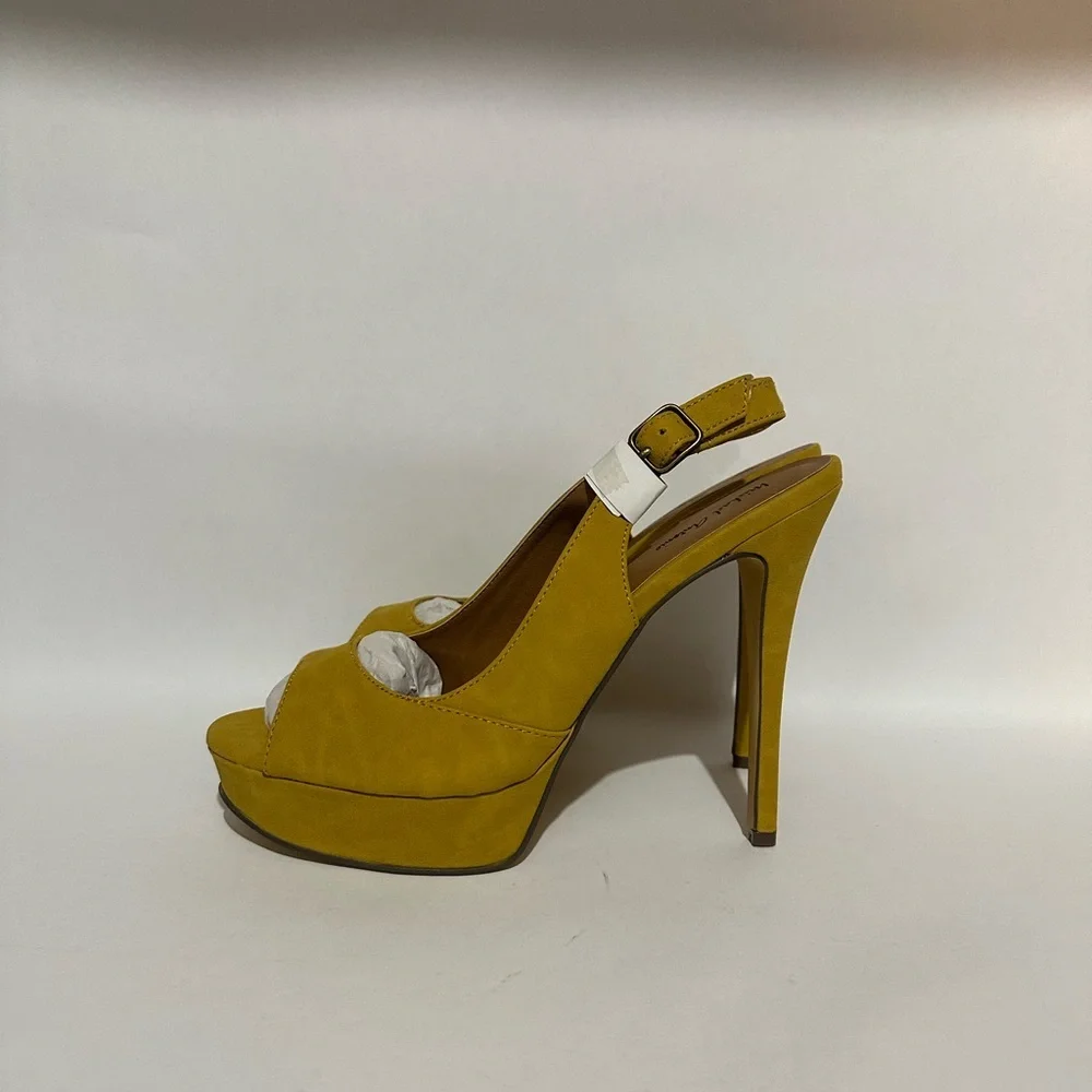 Michael Antonio Yellow Peep-Toe Women's Shoes